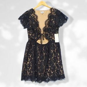 Tobi Black Nina Front Tie Skater Dress